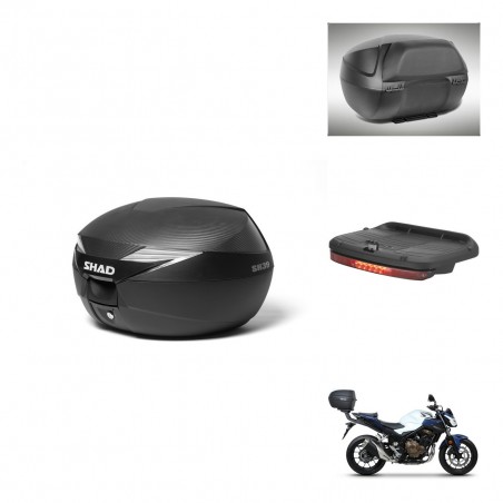 SHAD Baul SH39 carbon + soporte montaje accesorios KIT-439107