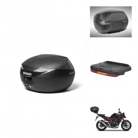SHAD Baul SH39 carbon + soporte montaje accesorios KIT-439403