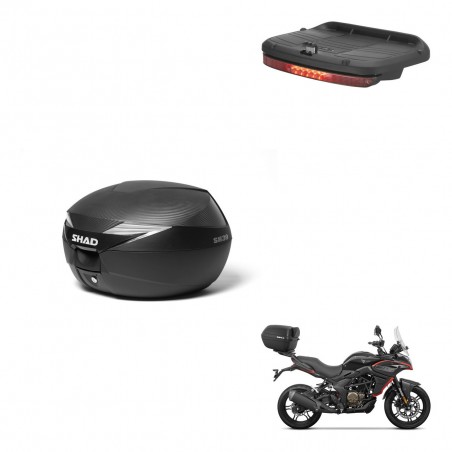 SHAD Baul SH39 carbon + soporte montaje luz de freno KIT-439425