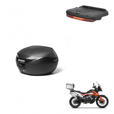 SHAD Baul SH39 carbon + soporte montaje luz de freno KIT-439441