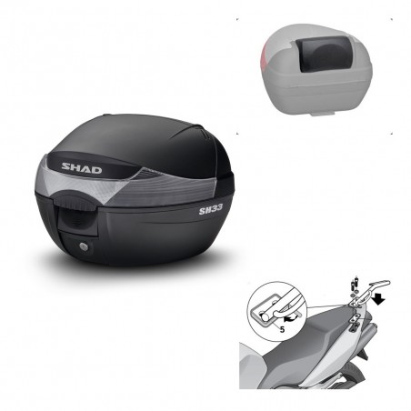 SHAD Trunk SH33 + mounting bracket backrest KIT-439592