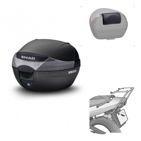 SHAD Trunk SH33 + mounting bracket backrest KIT-439616