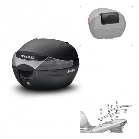 SHAD Baul SH33 + soporte montaje respaldo KIT-439670