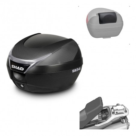 SHAD Trunk SH34 + mounting bracket backrest KIT-440432