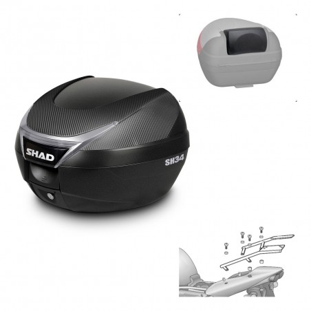 SHAD Trunk SH34 + mounting bracket backrest KIT-440492