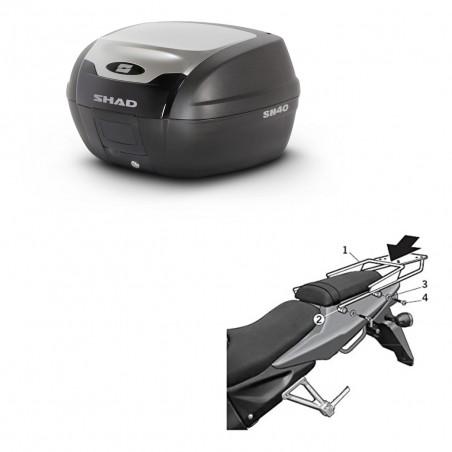 SHAD Baul SH40 ALU + soporte montaje KIT-441127