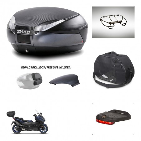 SHAD Baul SH48 tapa respaldo + soporte montaje accesorios 49 L KIT-443214
