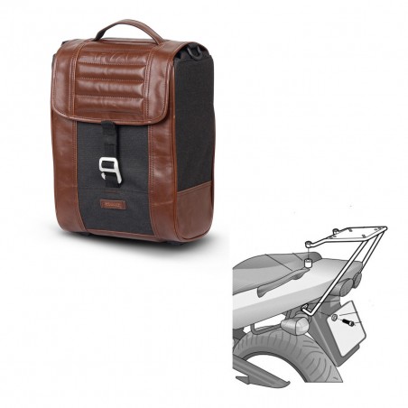 SHAD Baul maleta + soporte montaje SR38 CAFE RACER STYLE 1U KIT-445088