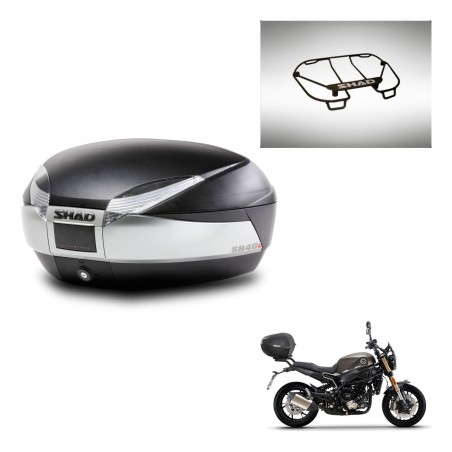 SHAD Baul SH48 + soporte montaje parrilla superior TITANIUM PREMIUM KIT-445436