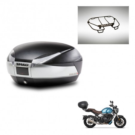SHAD Baul SH48 + soporte montaje parrilla superior TITANIUM PREMIUM KIT-445500