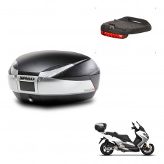 SHAD Trunk SH48 + mounting bracket brake light TITANIUM PREMIUM KIT-445529