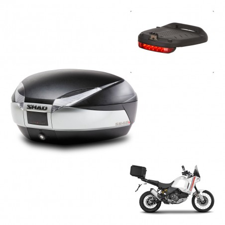SHAD Baul SH48 + soporte montaje luz de freno TITANIUM PREMIUM KIT-445553