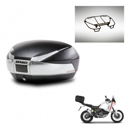 SHAD SH48 trunk + mounting bracket upper grill TITANIUM PREMIUM KIT-445556