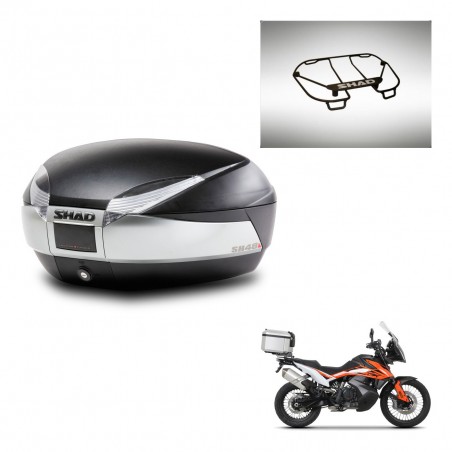 SHAD Baul SH48 + soporte montaje parrilla superior TITANIUM PREMIUM KIT-445644