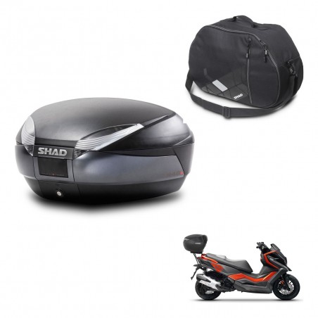 SHAD Baul SH48 + soporte montaje bolsa interna DARK GREY PREMIUM KIT-445778