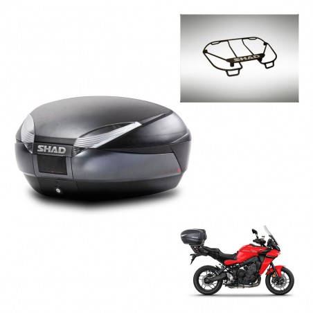 SHAD Baul SH48 + soporte montaje parrilla superior DARK GREY PREMIUM KIT-445844