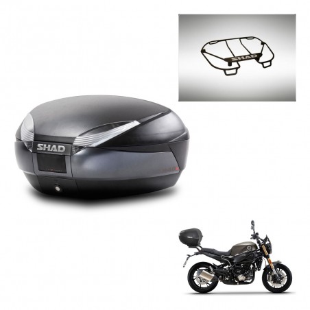 SHAD Baul SH48 + soporte montaje parrilla superior DARK GREY PREMIUM KIT-445868