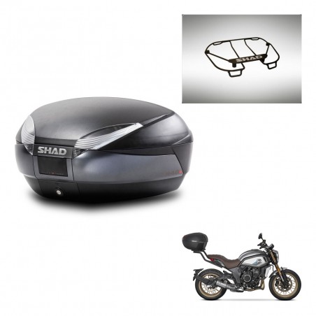 SHAD Baul SH48 + soporte montaje parrilla superior DARK GREY PREMIUM KIT-445876