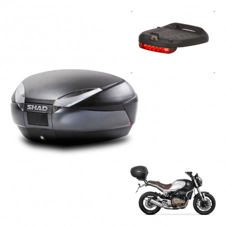 SHAD Baul SH48 + soporte montaje luz de freno DARK GREY PREMIUM KIT-445913