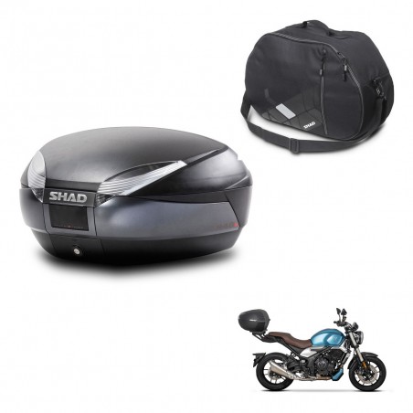 SHAD Baul SH48 + soporte montaje bolsa interna DARK GREY PREMIUM KIT-445930