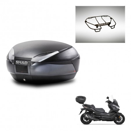 SHAD Baul SH48 + soporte montaje parrilla superior DARK GREY PREMIUM KIT-445956