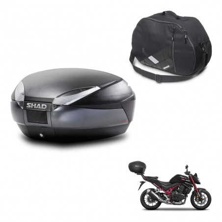 SHAD Baul SH48 + soporte montaje bolsa interna DARK GREY PREMIUM KIT-445994
