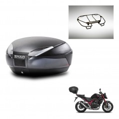 SHAD Baul SH48 + soporte montaje parrilla superior DARK GREY PREMIUM KIT-445996