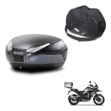 SHAD Baul SH48 + soporte montaje bolsa interna DARK GREY PREMIUM KIT-446018
