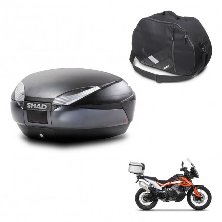 SHAD Baul SH48 + soporte montaje bolsa interna DARK GREY PREMIUM KIT-446074