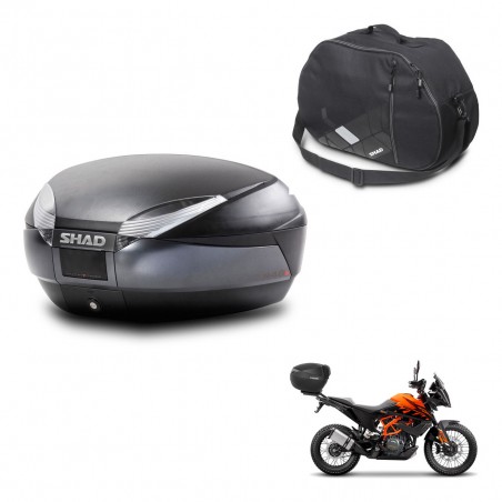 SHAD Baul SH48 + soporte montaje bolsa interna DARK GREY PREMIUM KIT-446106