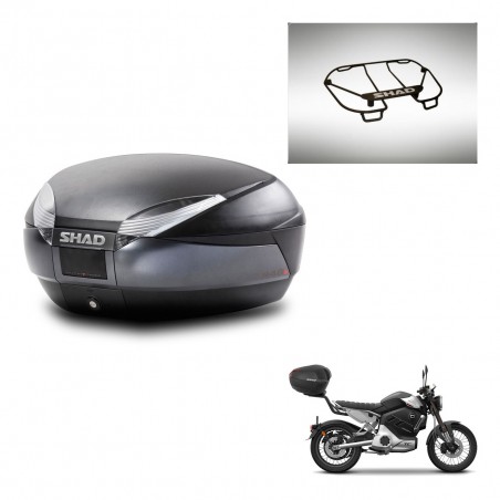 SHAD Baul SH48 + soporte montaje parrilla superior DARK GREY PREMIUM KIT-446132
