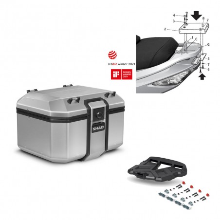 SHAD Baul trasero + parrilla soporte montaje KIT-447915