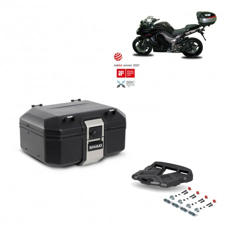 SHAD Baul trasero + parrilla soporte montaje TR37 TERRA BLACK EDITION KIT-449128