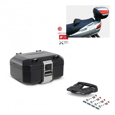 SHAD Baul trasero + parrilla soporte montaje TR37 TERRA BLACK EDITION KIT-449140