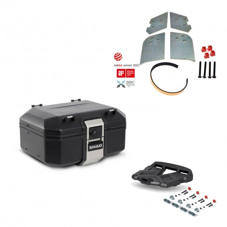 SHAD Baul trasero + parrilla soporte montaje TR37 TERRA BLACK EDITION KIT-449176