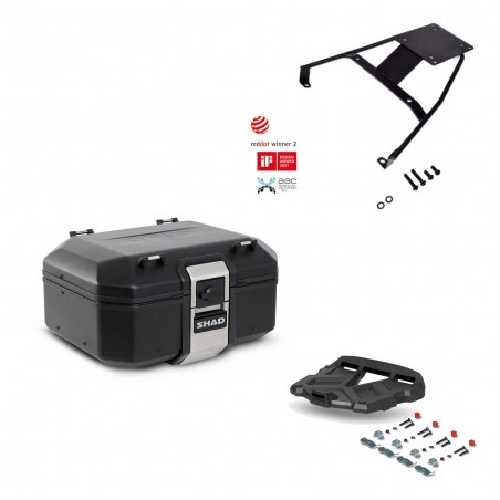 SHAD Baul trasero + parrilla soporte montaje TR37 TERRA BLACK EDITION KIT-449194