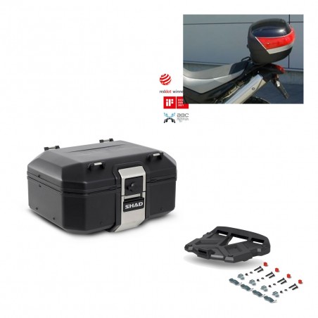 SHAD Baul trasero + parrilla soporte montaje TR37 TERRA BLACK EDITION KIT-449208