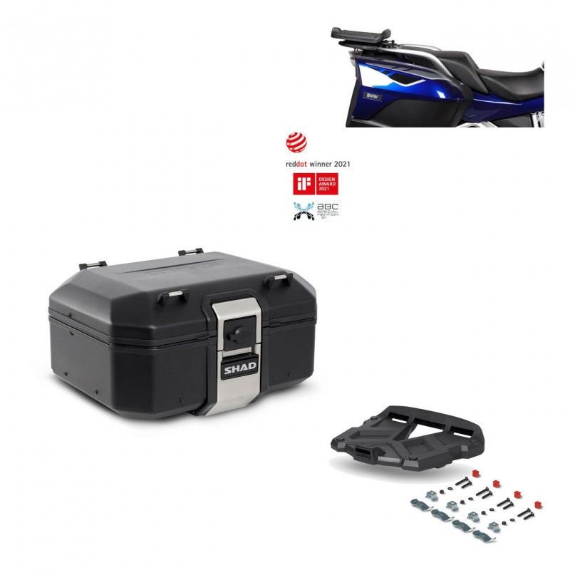 SHAD Baul trasero + parrilla soporte montaje TR37 TERRA BLACK EDITION KIT-449216