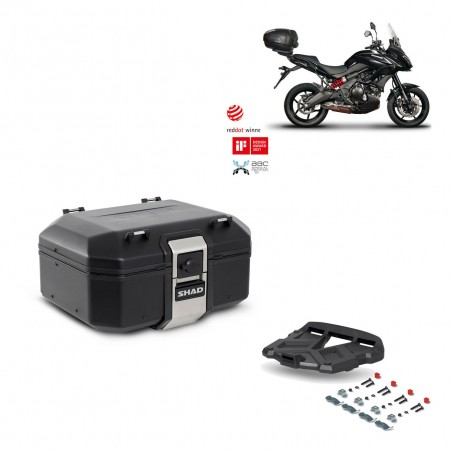 SHAD Baul trasero + parrilla soporte montaje TR37 TERRA BLACK EDITION KIT-449228