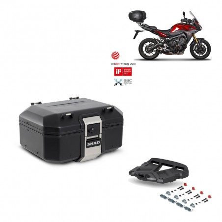 SHAD Baul trasero + parrilla soporte montaje TR37 TERRA BLACK EDITION KIT-449238
