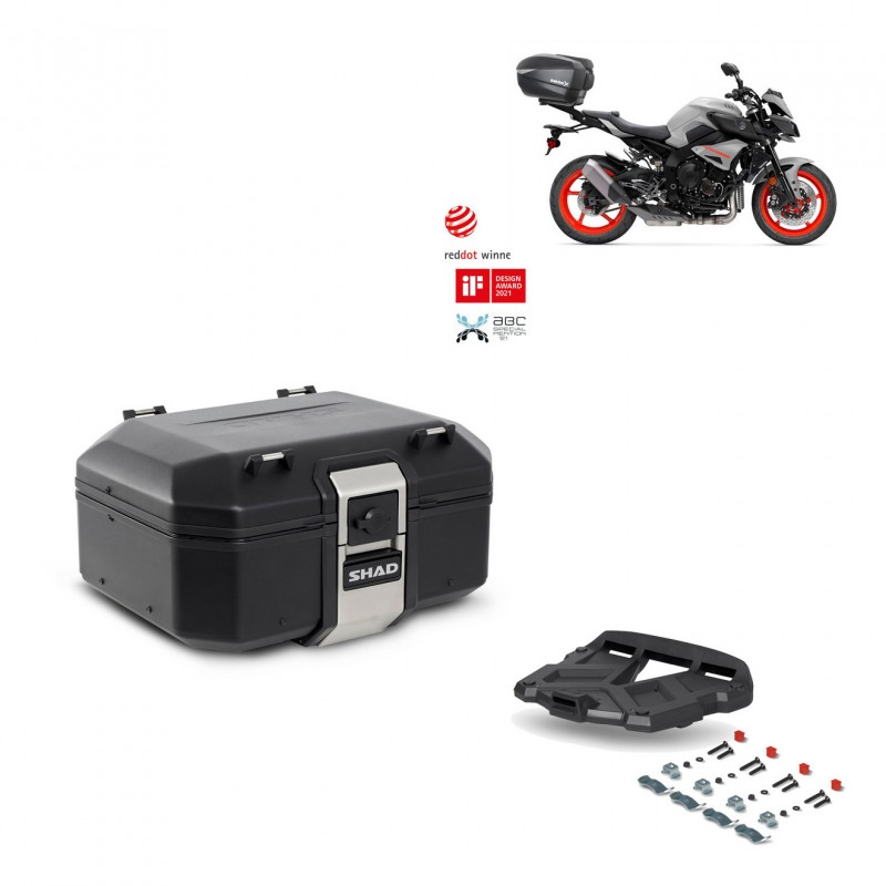 SHAD Baul trasero + parrilla soporte montaje TR37 TERRA BLACK EDITION KIT-449256