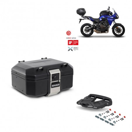 SHAD Baul trasero + parrilla soporte montaje TR37 TERRA BLACK EDITION KIT-449260