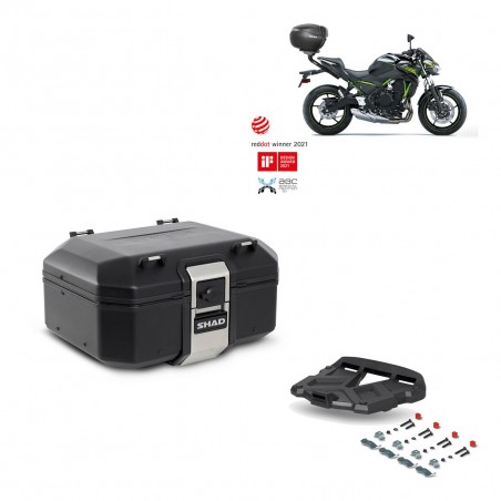 SHAD Baul trasero + parrilla soporte montaje TR37 TERRA BLACK EDITION KIT-449268