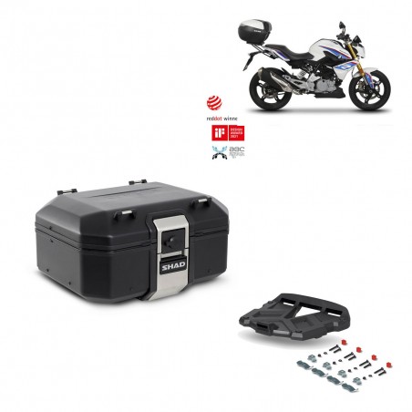 SHAD Baul trasero + parrilla soporte montaje TR37 TERRA BLACK EDITION KIT-449292