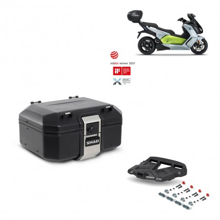 SHAD Baul trasero + parrilla soporte montaje TR37 TERRA BLACK EDITION KIT-449316