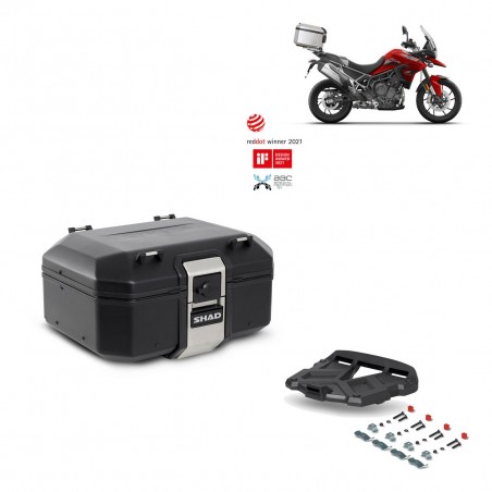 SHAD Baul trasero + parrilla soporte montaje TR37 TERRA BLACK EDITION KIT-449376