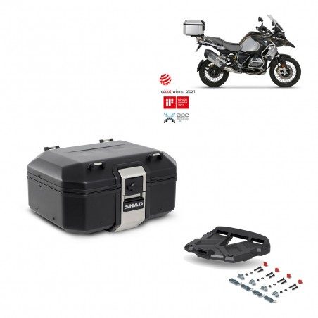 SHAD Baul trasero + parrilla soporte montaje TR37 TERRA BLACK EDITION KIT-449378