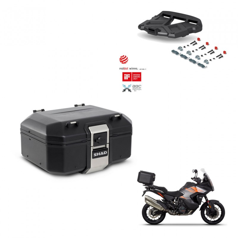 SHAD Rear trunk + mounting bracket grill TR37 TERRA BLACK EDITION KIT-449396