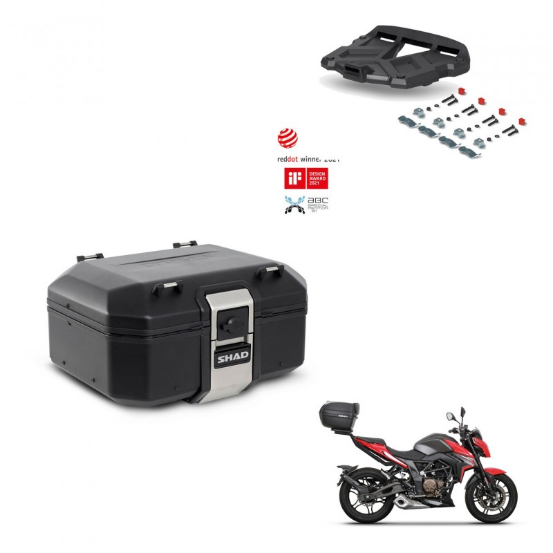 SHAD Rear trunk + mounting bracket grill TR37 TERRA BLACK EDITION KIT-449404