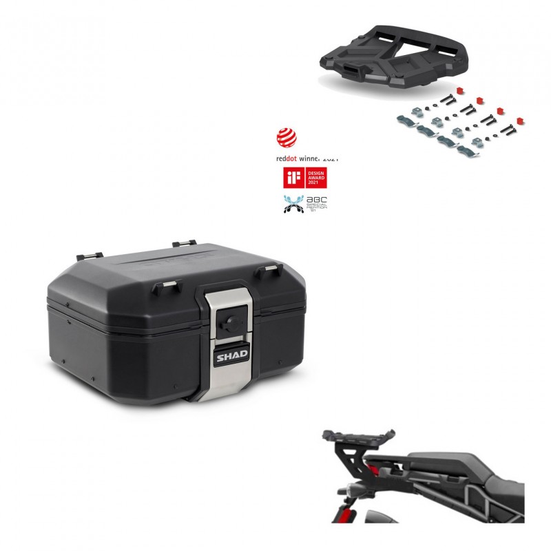 SHAD Rear trunk + mounting bracket grill TR37 TERRA BLACK EDITION KIT-449412